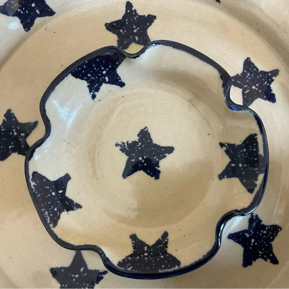 Vintage At Home American Marshall Pottery Chip and Dip Serving Dish